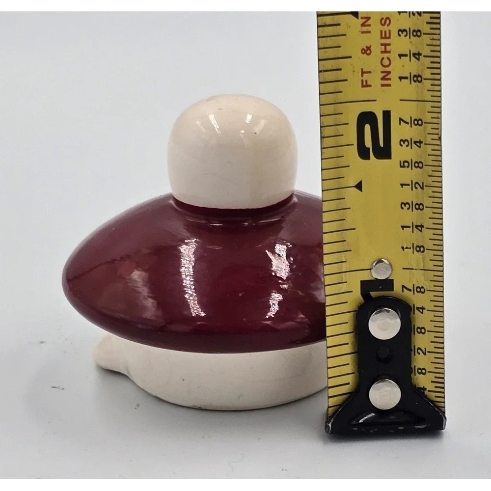 Vintage Burgundy Red and Cream Ceramic Teapot Canister Replacement Lid